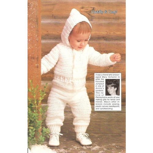 Crochet Baby Pattern Hooded Jumpsuit