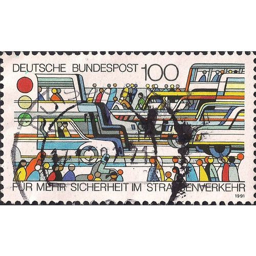 GERMANY, Road Safety, white 1991, 100 Pfennig