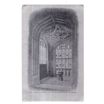 St. LAWRENCE CHURCH, EVESHAM, WORCESTERSHIRE . used antique postcard 1906 pm =