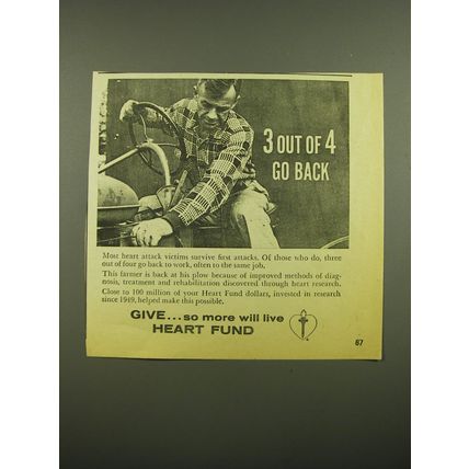 1968 Heart Fund Ad - 3 out of 4 go back