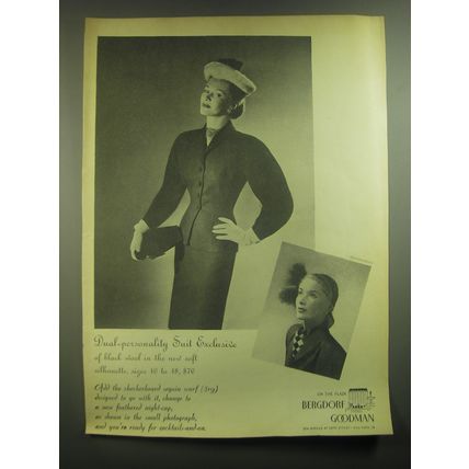 1945 Bergdorf Goodman Suit Advertisement - photo by Fernand Fonssagrives