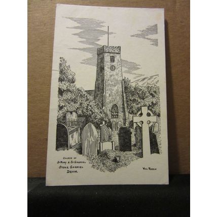 ST. MARY & ST GABRIEL CHURCH, STOKE GABRIEL, DEVON unused postcard