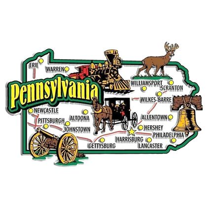 Pennsylvania Jumbo State Map Fridge Magnet