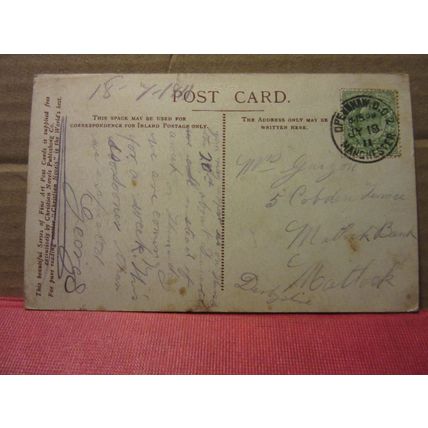 ROSSLYN CHAPEL, ROSSLIN, MIDLOTHIAN, SCOTLAND used antique postcard 1911 pm =