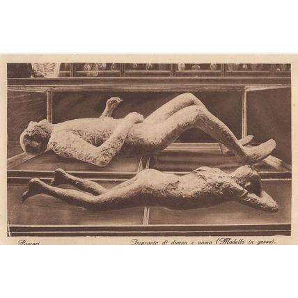 Pompei Impronta Di un Uomo Modello Old Italian Postcard