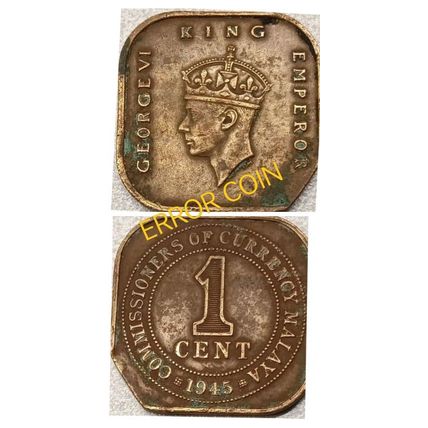STRAITS SETTLEMENTS British Monarch KING GEORGE VI 1945