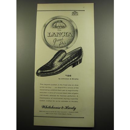 1955 Whitehouse & Hardy Johnston & Murphy Lancia Shoes Advertisement