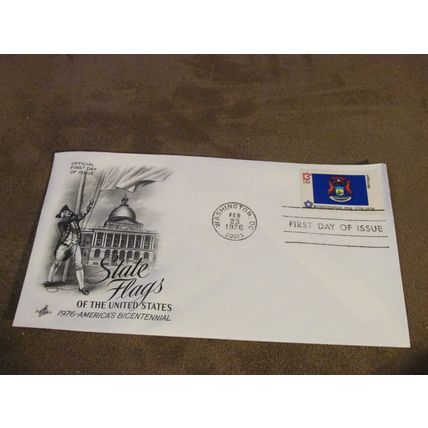 1976 USA / United States FDC Cover -American State Flags series - Michigan