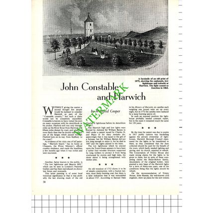 Harwich Essex John Constable - 1968 Article
