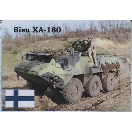 UKRAINE postcard Armed Forces Armored personnel carrier Sisu XA-180. 2023