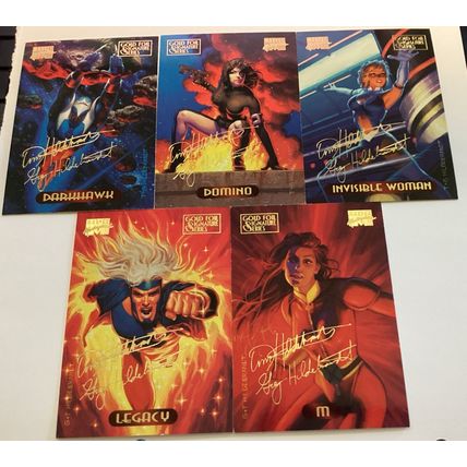 1994 Marvel Masterpieces LOT Of 5 Gold signature Chase Cards