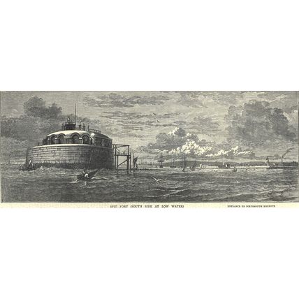 NEW SEA PORTS AT SPITHEAD 1872 Portsmouth VICTORIAN ENGRAVINGS