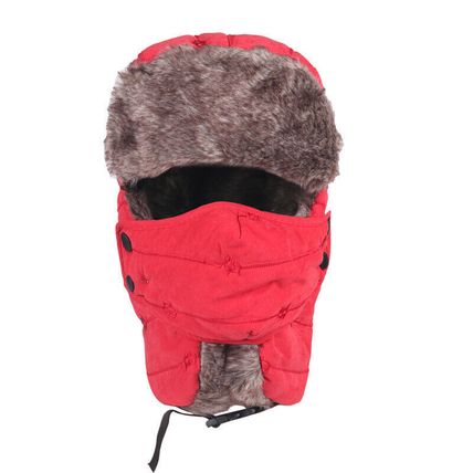 Men Ushanka Hat Russian Ski With Earflaps Windproof Mask Women Warm Winter Hat