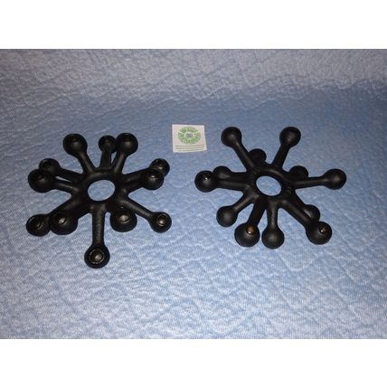 PAIR OF 1960s MODERN DANSK CAST BLACK METAL CANDLE HOLDERS by JENS QUISTGAARD