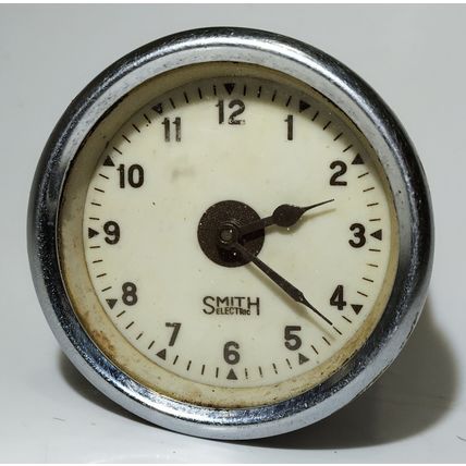 30s 40s classic vintage smith electric white dial clock pat. no. 406409 mg alvis