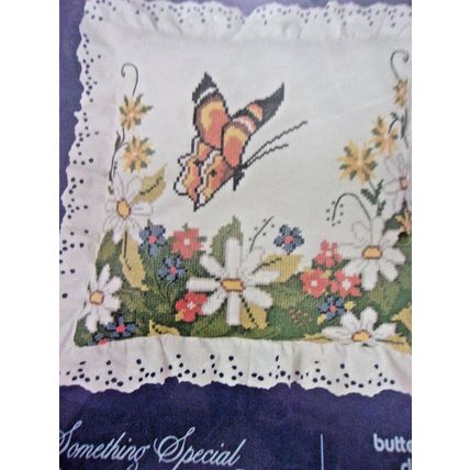 Something Special Cross Stitch Kit Butterfly And Daisies Pillow