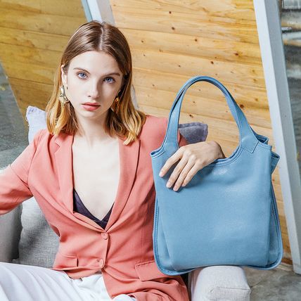 Genuine Leather Women Trendy Handbags Blue