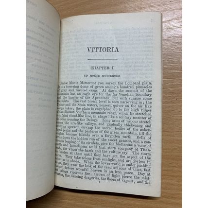 RARE* 1909 GEORGE MEREDITH "VITTORIA" FICTION LEATHER BOOK (P3)