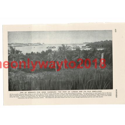 Labuan Harbour, Borneo, Malaysia, Book Illustration, c1920
