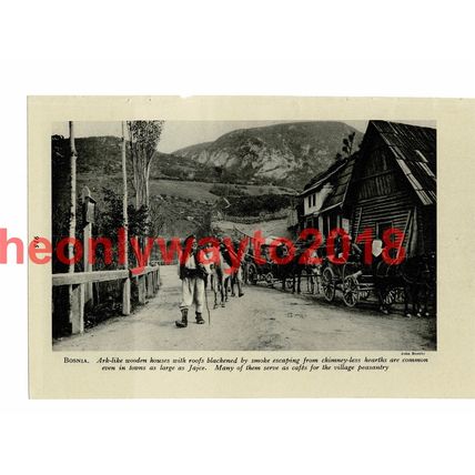 Jajce, Wooden Houses, Bosnia & Herzegovina, Book Illustration, c1920