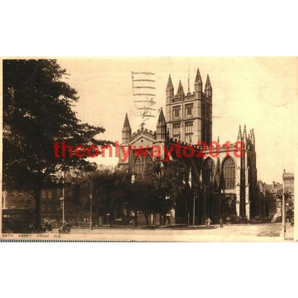 Bath Abbey from NE, Somerset, Photochrom Postcard, 1937