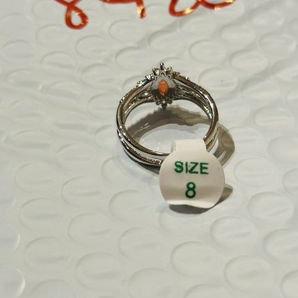 NIB Bomb Party Sz8 BP RBP6378 Coming In Hot LC Sunrise Orange Quartz Rhodium Pl