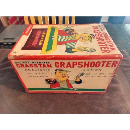 Old Battery Operated Cragstan Crapshooter W/Box Great Condition Sold AS IS 1950s