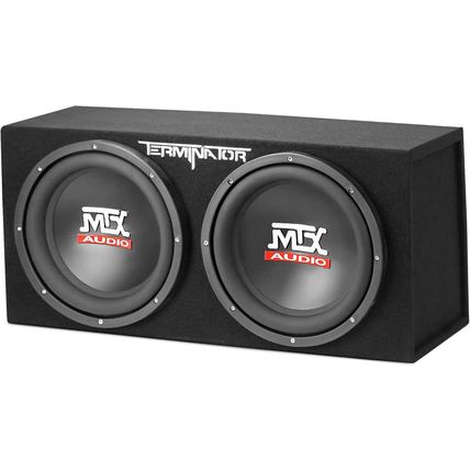 MTX Terminator Dual 12-Inch Subwoofers with Loaded Enclosure, 1200W Max Power, 4
