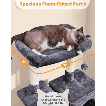 Yaheetech Large Multi-Level Cat Tree, 63 Inches Tall with Sisal-Covered Scratchi
