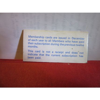 ROYAL YACHTING ASSOCIATION Member's card, December 1971 =