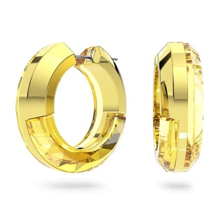 SWAROVSKI Lucent Hoop, Statement, Round shape, Gold Tone Earrings - NEW in Box