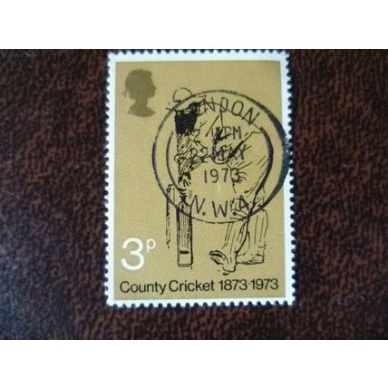 1973 GB County Cricket 3p stamp W G Grace Hendon postmark Harry Furniss SG928