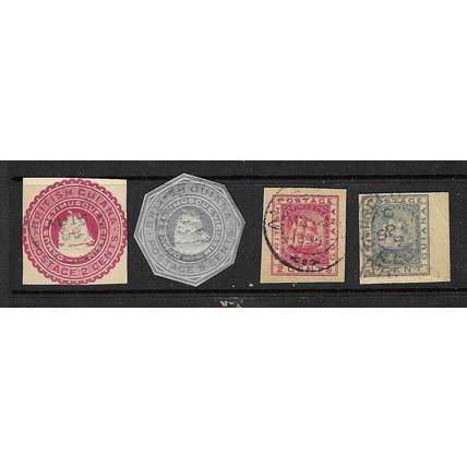 BRITISH GUIANA STATIONERY CUT OUT SELECTION USED
