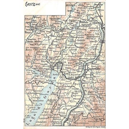 Gruss Aus Lago di Garda : u/b map postcard view