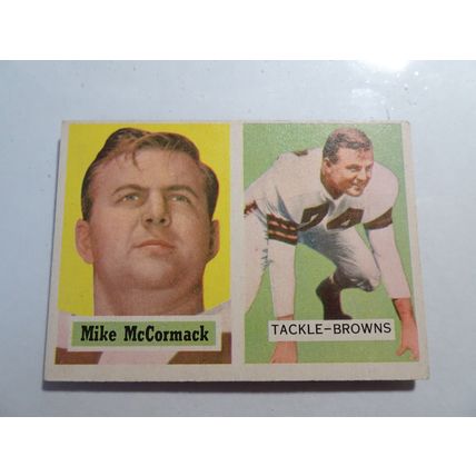 1957 Topps Football Card # 003 Mike McCormack Very Good (3) Cleveland Browns