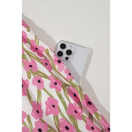 Pink Plus Size Ruffle Trim Square Neck High Waist Floral Maxi Dress