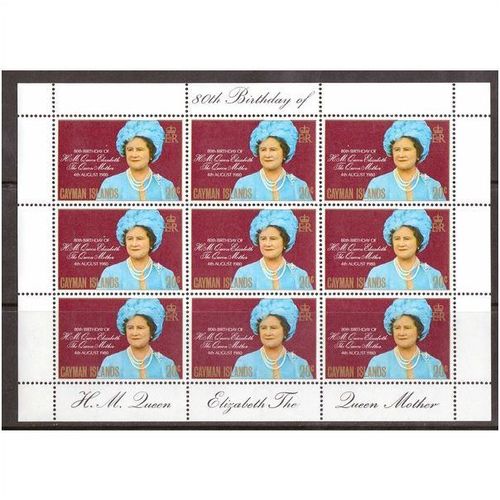 CAYMAN ISLANDS 1980 80TH BIRTHDAY QUEEN MOTHER QUESTA SHEETLET MINT NEVER HINGED