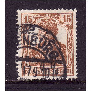 GERMANY 1916 SG100 15pf BROWN FINE USED #1