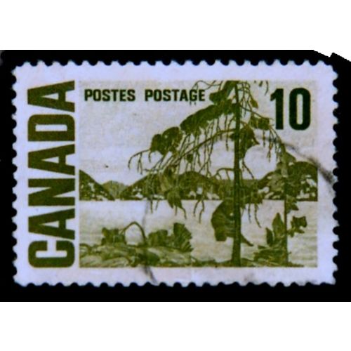 CANADA 1967 SG 585 10c OLIVE GREEN THE JACK PINE FINE USED #2