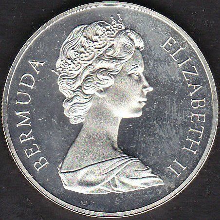 1972 Bermuda 1 Dollar Silver Proof Coin Silver Wedding