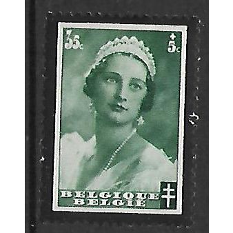 BELGIUM 1935 DEATH OF QUEEN ASTRID MORNING STAMP 35c + 5c GREEN SG716 M MINT