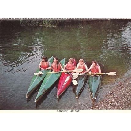 Buckinghamshire Girl Guides Rangers Canoe Boat Rapids Postcard