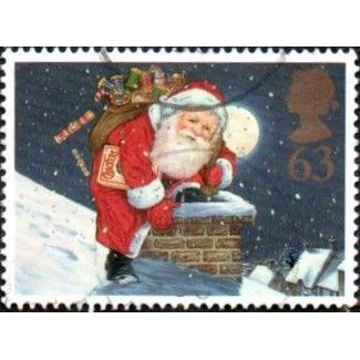 1997 Christmas. 63p Value. Father Christams On Chimney. Fine Used