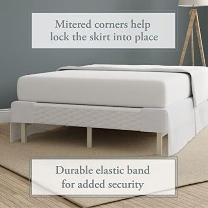 Magic Skirt Wrap Around Bed Skirt-14" Drop-53" X 74"-FULL-WHITE-NEW-SEALED-FAST