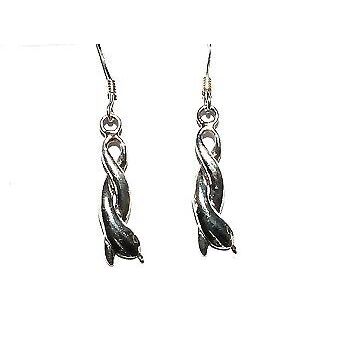 Sterling Silver twisted Dolphin Dangle earrings