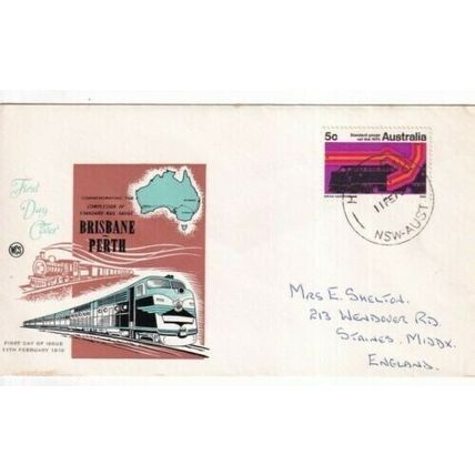 Australia 1970 Brisbane to Perth FDC special cancel written VGC