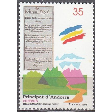 Andorra Español 1998 Michel 260 Neuf ** Cote (2008) 0.80 € 250 Ans Manuel Digest
