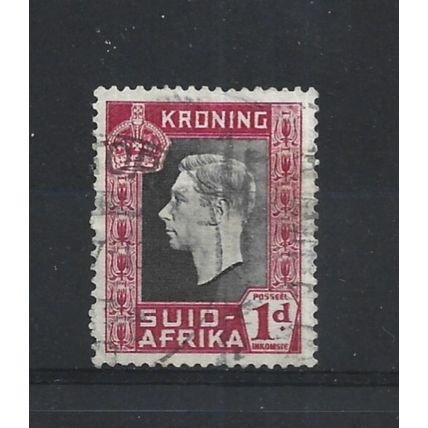 SouthAfrica.SG72 1d Grey-Black and Carmine.Afrikaans Inscription.F/Used.Aug25e