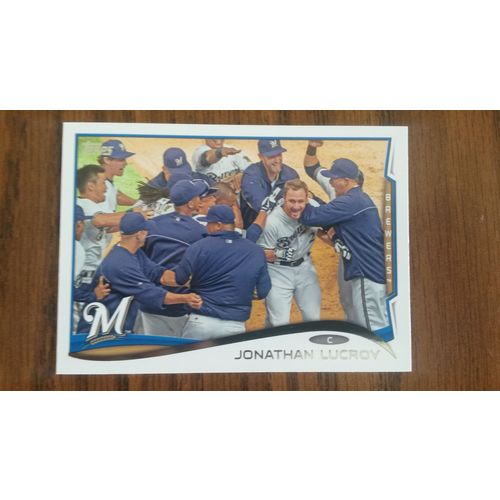 2014 Topps Card # 285 Jonathan Lucroy Mint (9) Milwaukee Brewers