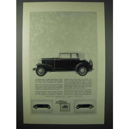 1931 Chevrolet Landau Phaeton Car Ad